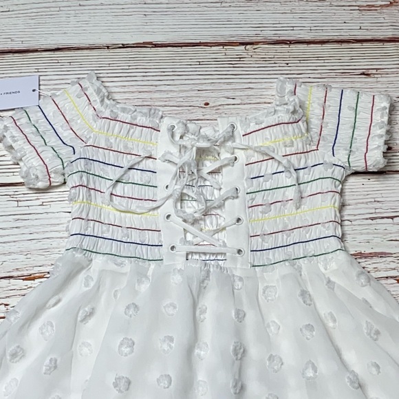 NWT Lovers + Friends Off The Shoulder Babydoll Mini Dress in White Sz S - Picture 11 of 16